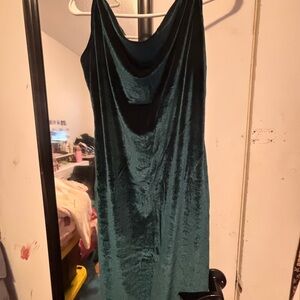 SHEIN Teal Velvet Maxi Dress